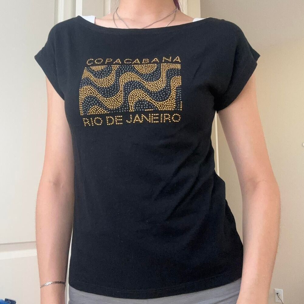 copacabana rhinestone y2k tshirt